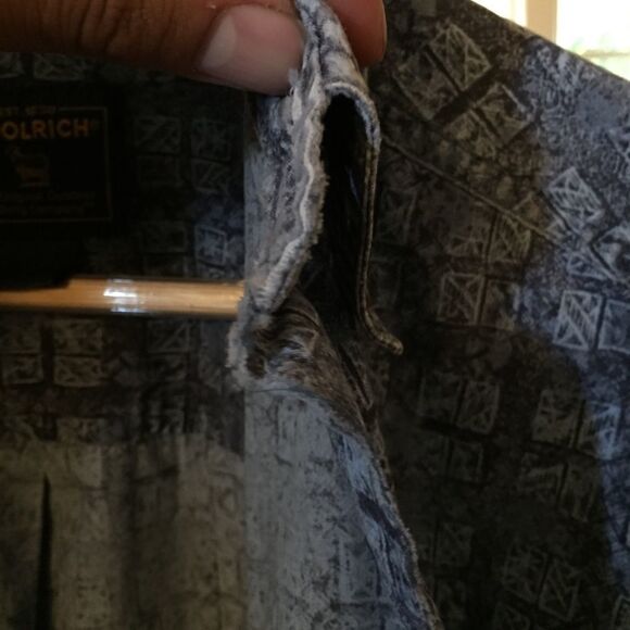 Woolrich Vintage Blue Retro Patterned Button Up - Picture 6 of 7